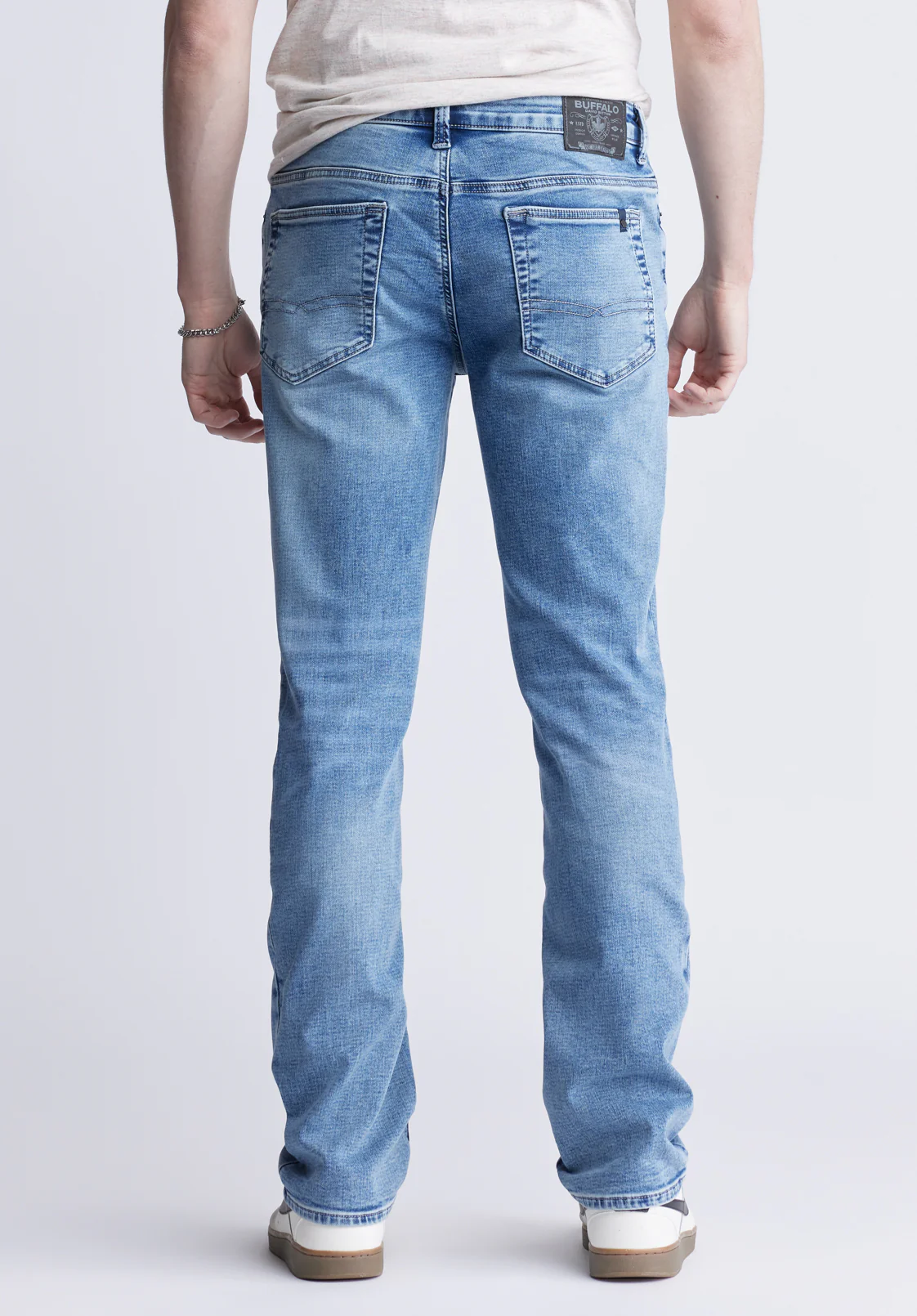 Straight Six Men's Five-Pocket Freedom Flex Jeans, Sanded Wash - BM22998 - Image 4
