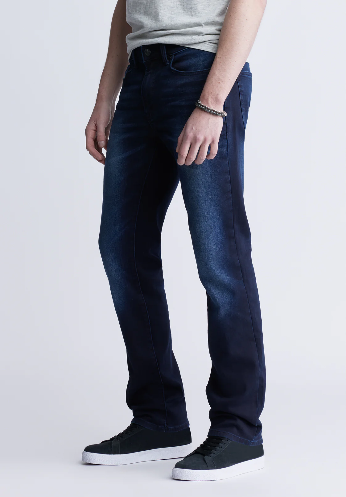Straight Six Men's Five-Pocket Freedom Flex Jeans, Dark and Sanded - BM22999 - Image 3