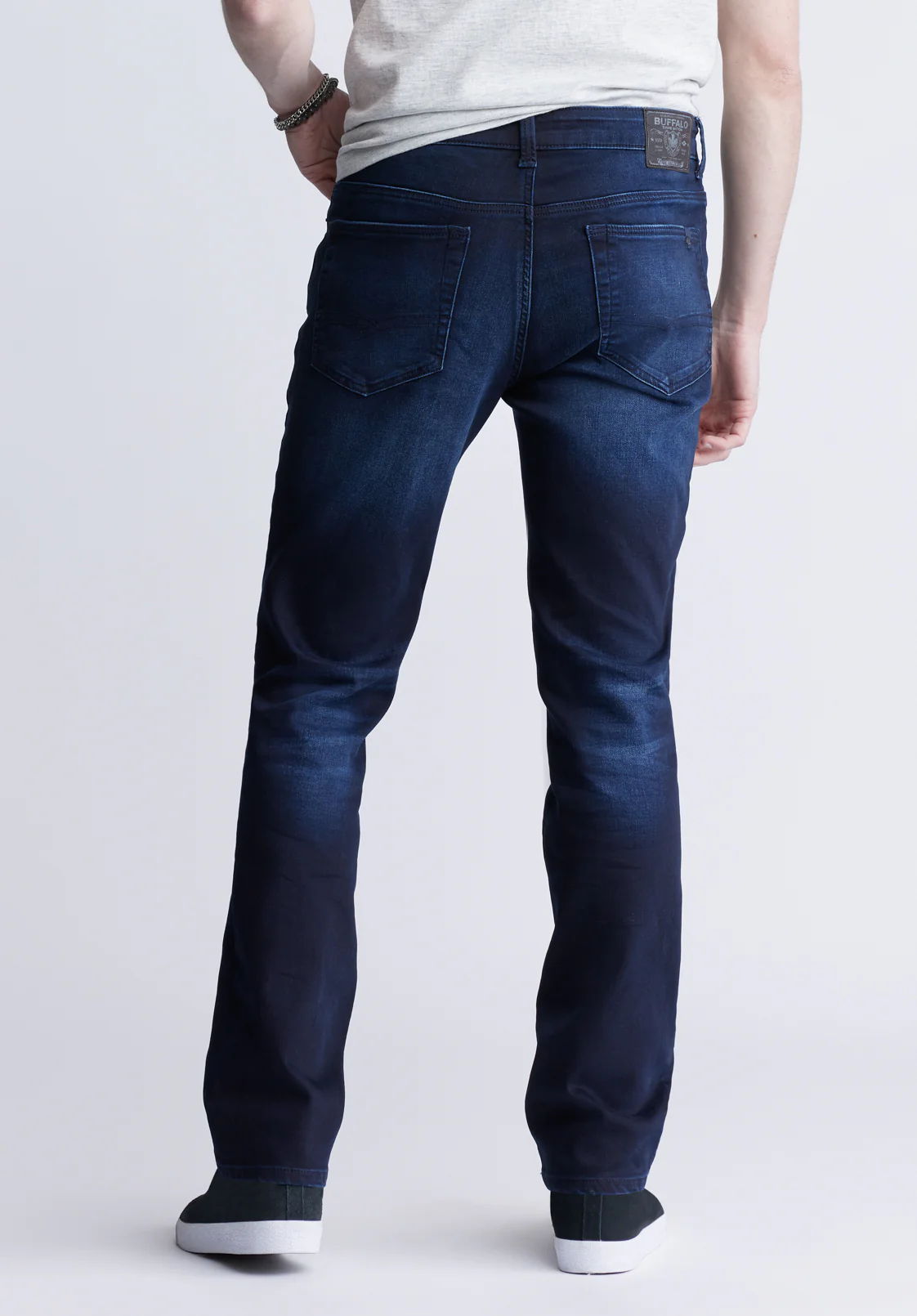 Straight Six Men's Five-Pocket Freedom Flex Jeans, Dark and Sanded - BM22999 - Image 4