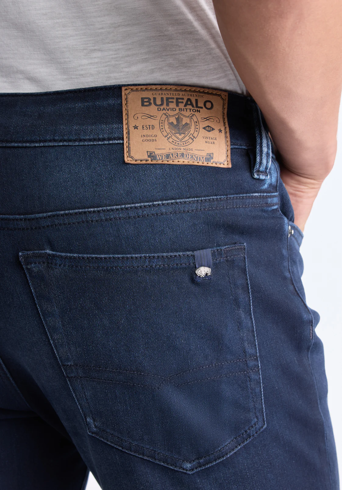 Straight Six Men's Jeans, Dark Antique Blue - BM26013 - Image 5