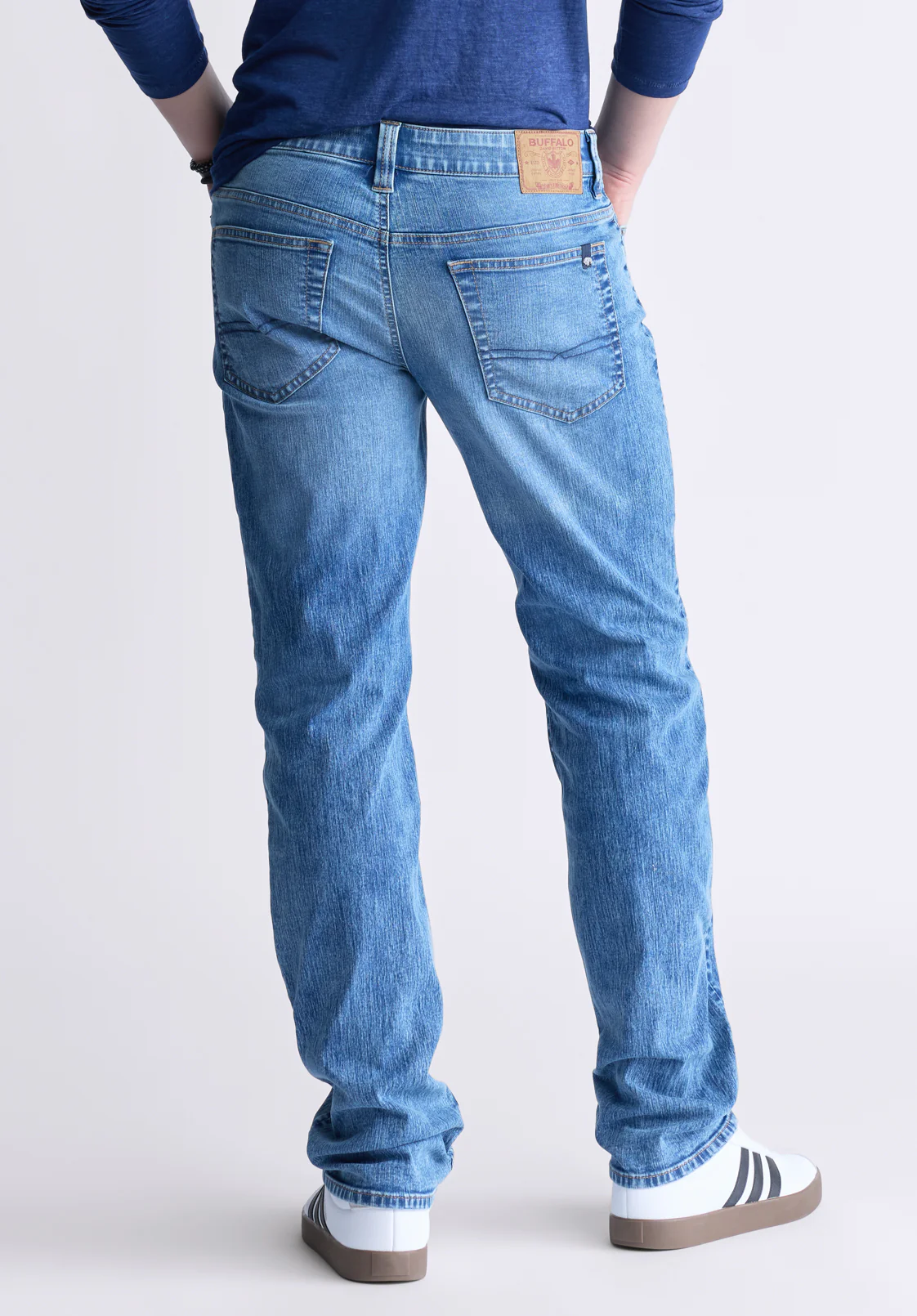 Straight Six Men's Jeans, Contrasted Indigo - BM26028 - Image 3