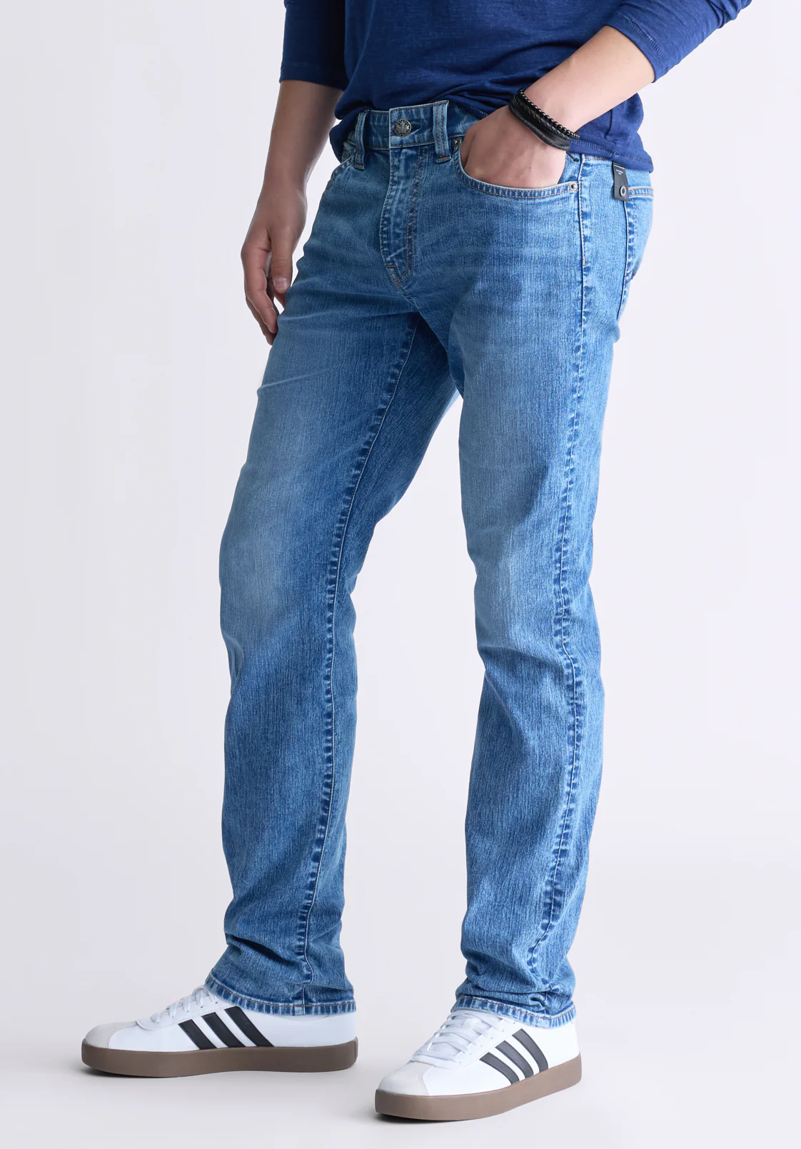 Straight Six Men's Jeans, Contrasted Indigo - BM26028 - Image 4