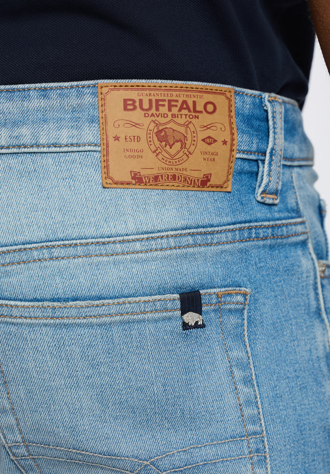 Straight Six Men's Distressed Jeans, Light Vintage Blue - BM26058 - Image 5