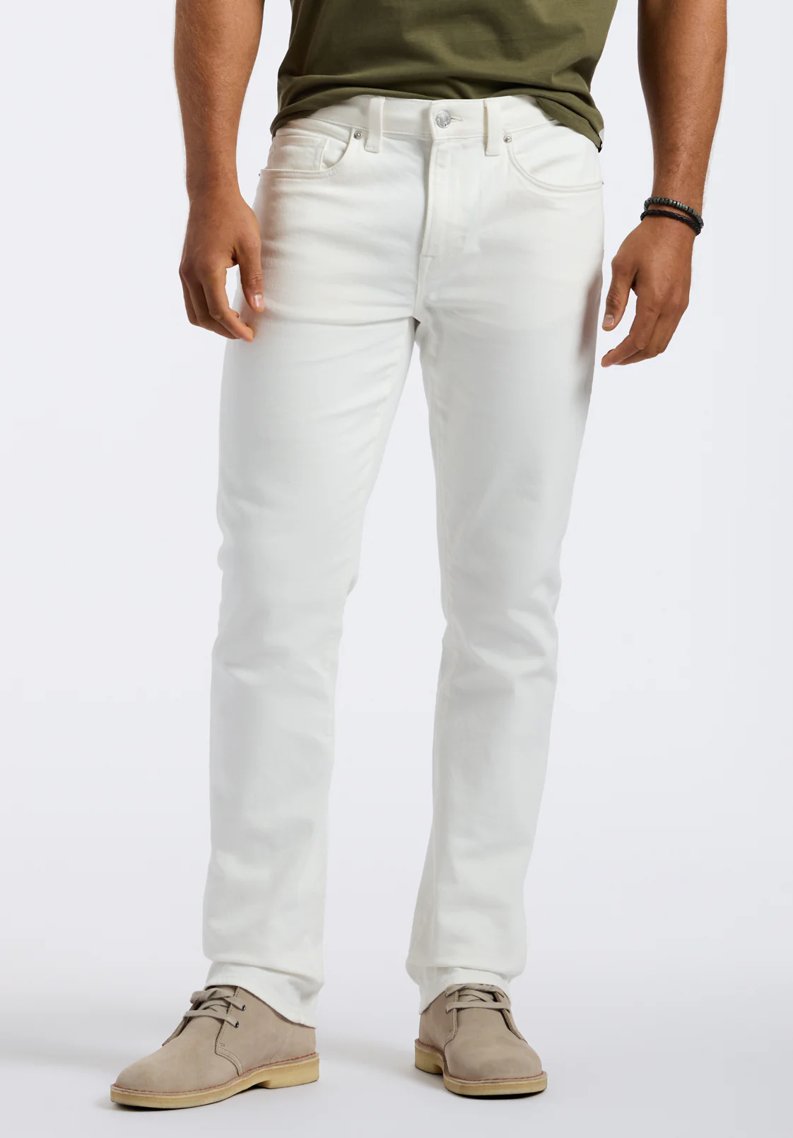 Straight Six Men's Jeans, White - BM26075 - Image 4