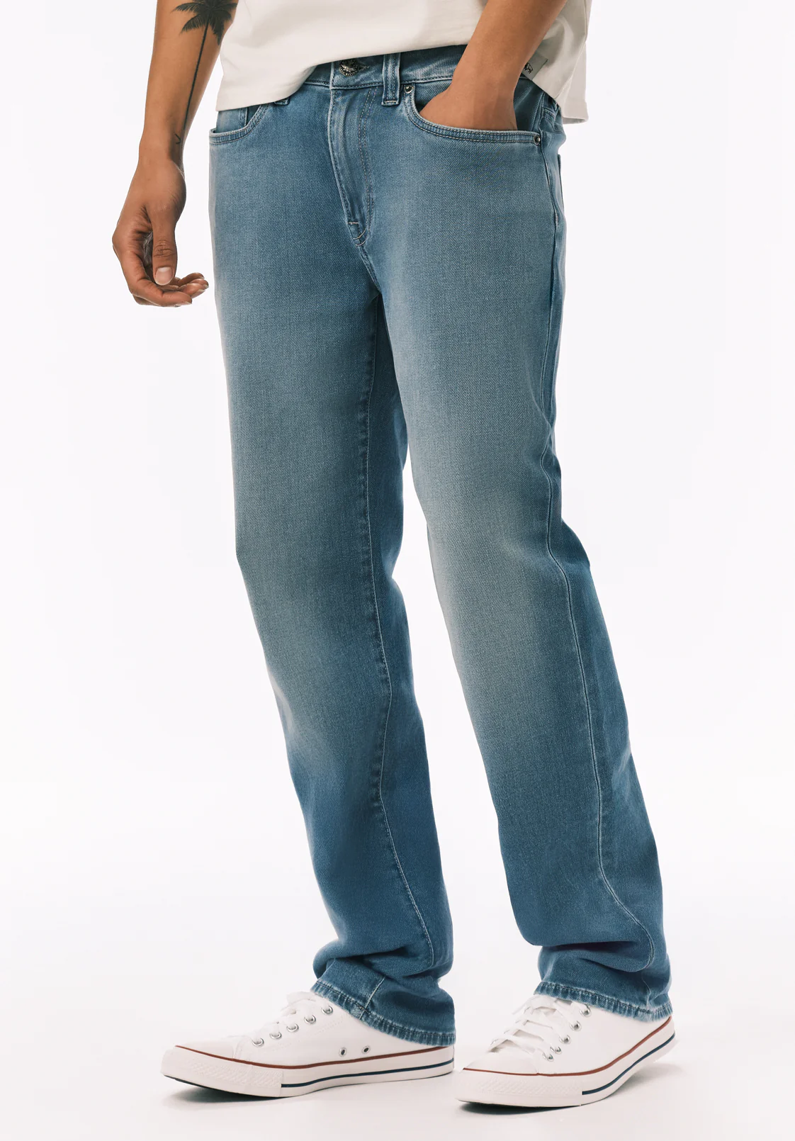 Straight Six Men's Freedom Flex Jeans, Sanded Wash - BM26171 - Image 4