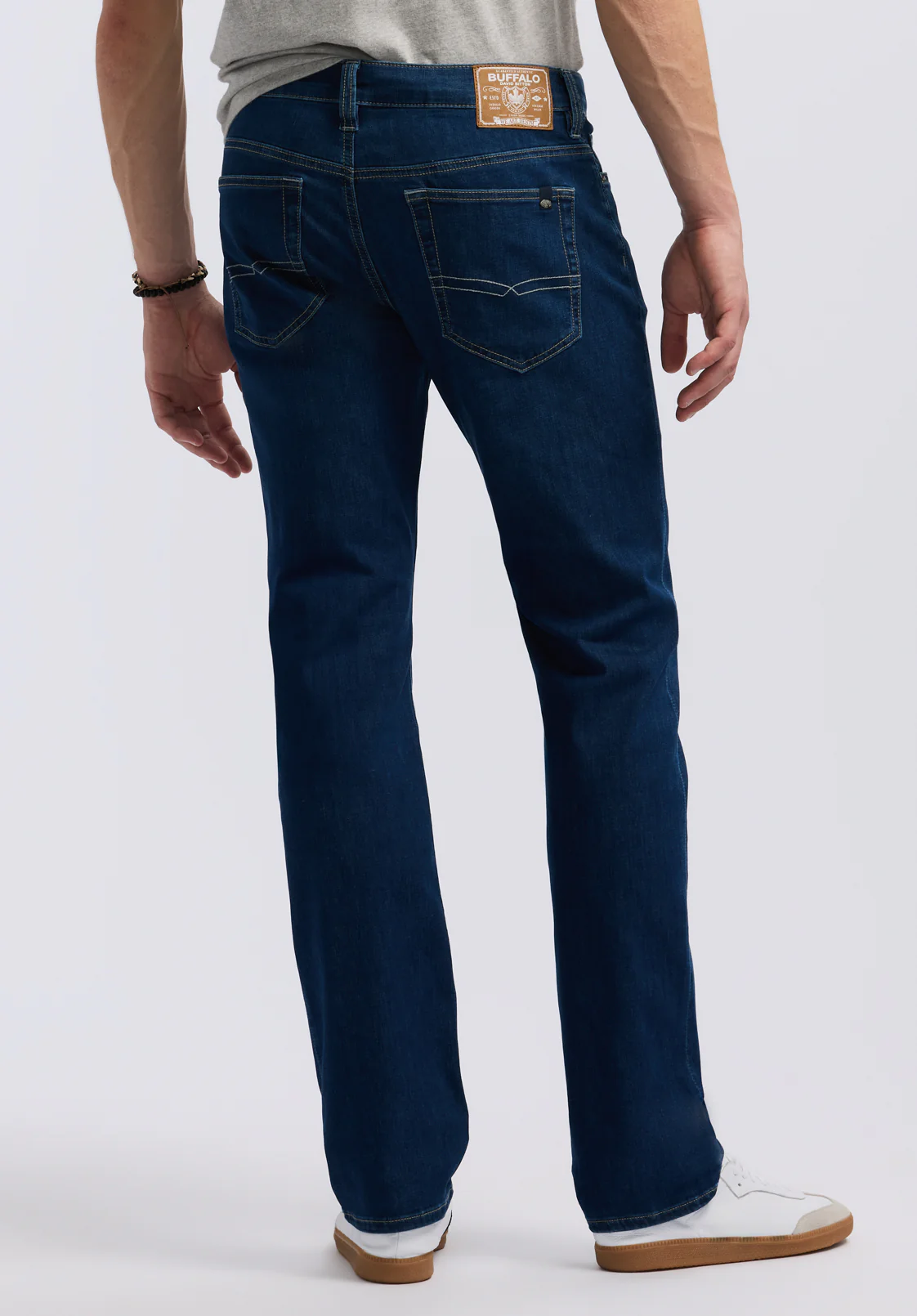 Straight Six Men's Jeans, Authentic Worked Indigo - BM26080 - Image 4