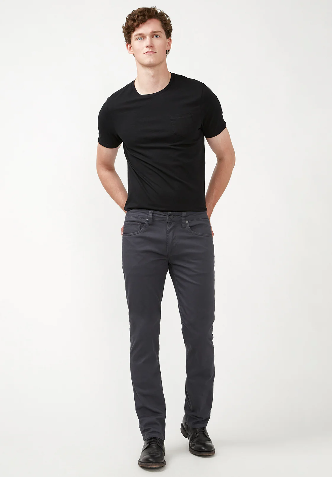 Straight Six Men's Twill Pants in Charcoal Gray - BM16083 - Image 5