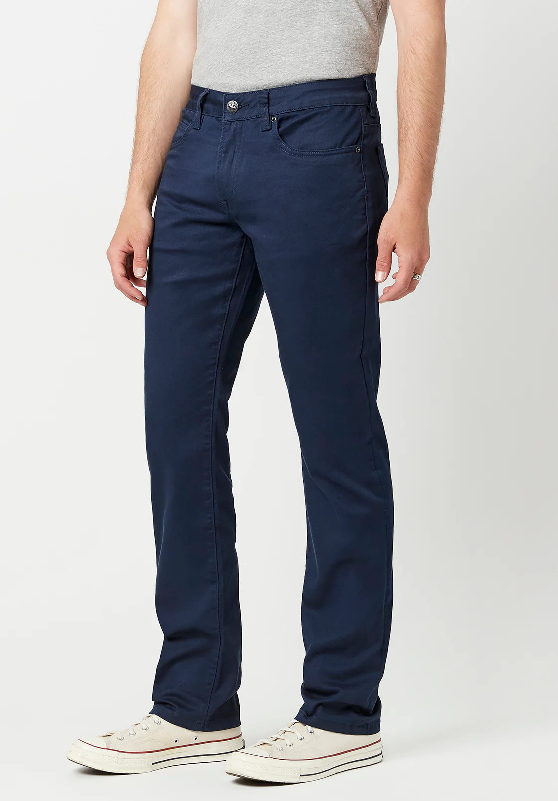 Straight Six Men's Twill Pants in Deep Navy - BM16083 - Image 4