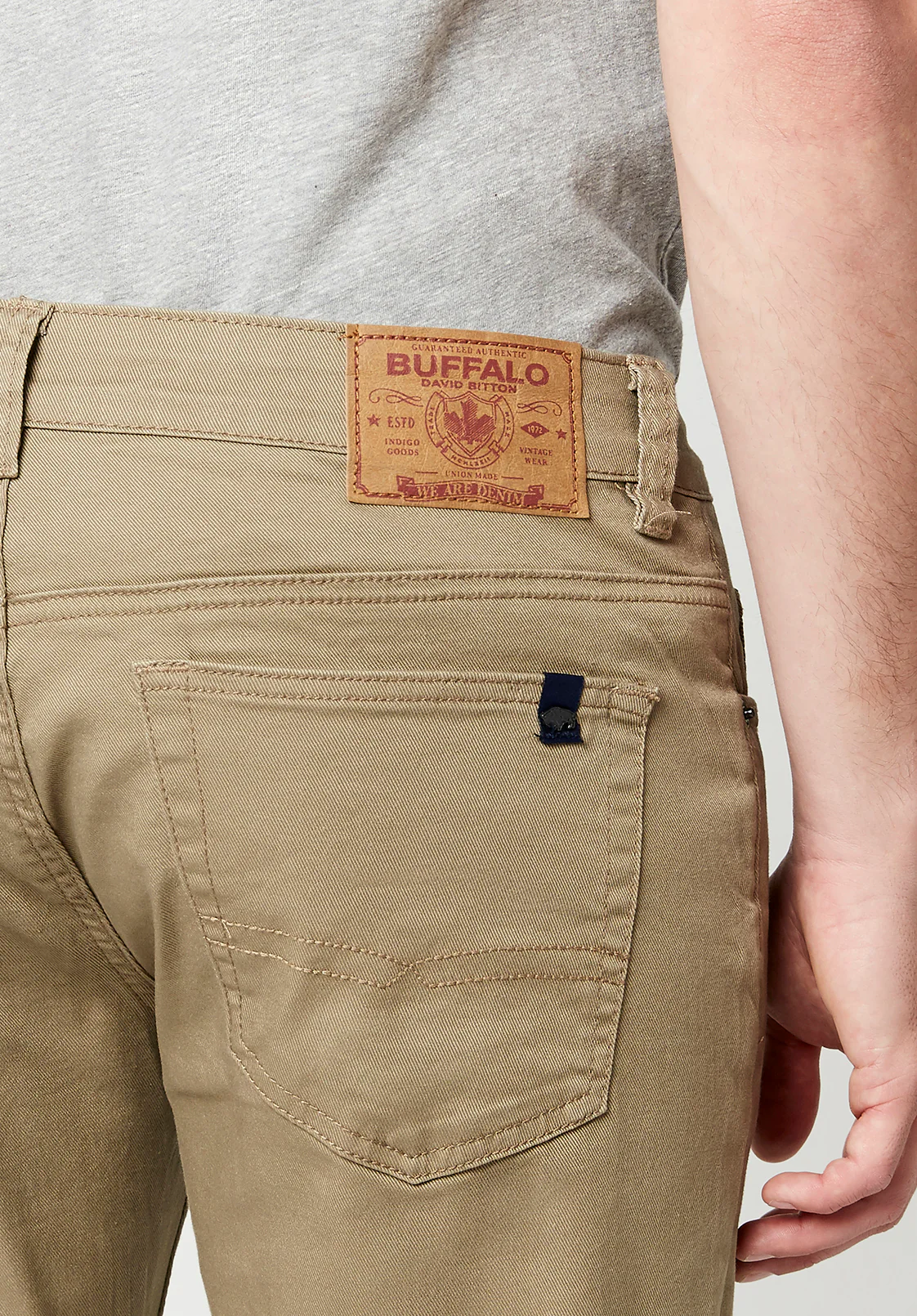 Straight Six Men's Twill Pants in Tan - BM16083 - Image 5