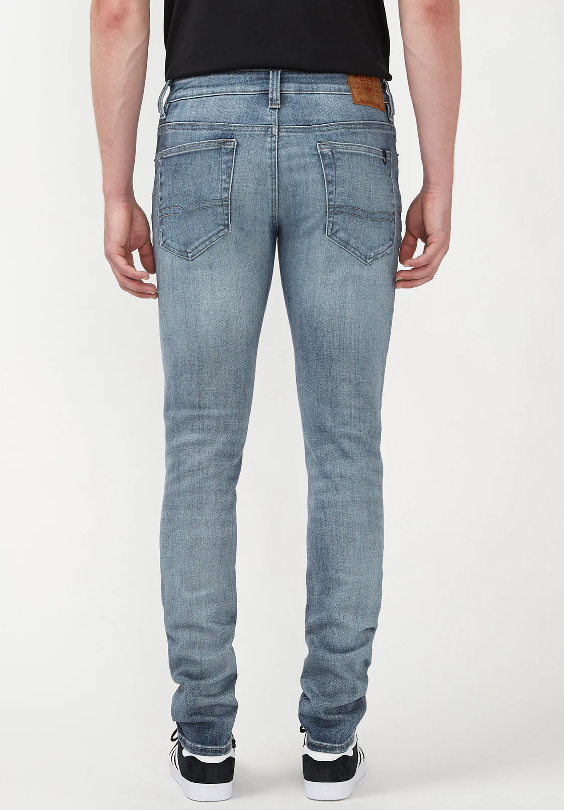 Skinny Max Men's Jeans in Whiskered and Contrasted Light Blue - BM22590 - Image 3