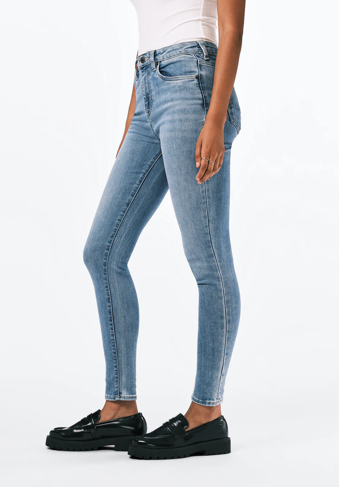 High Rise Skinny Skylar Women's Jeans, Light Vintage Blue - BL15659 - Image 3