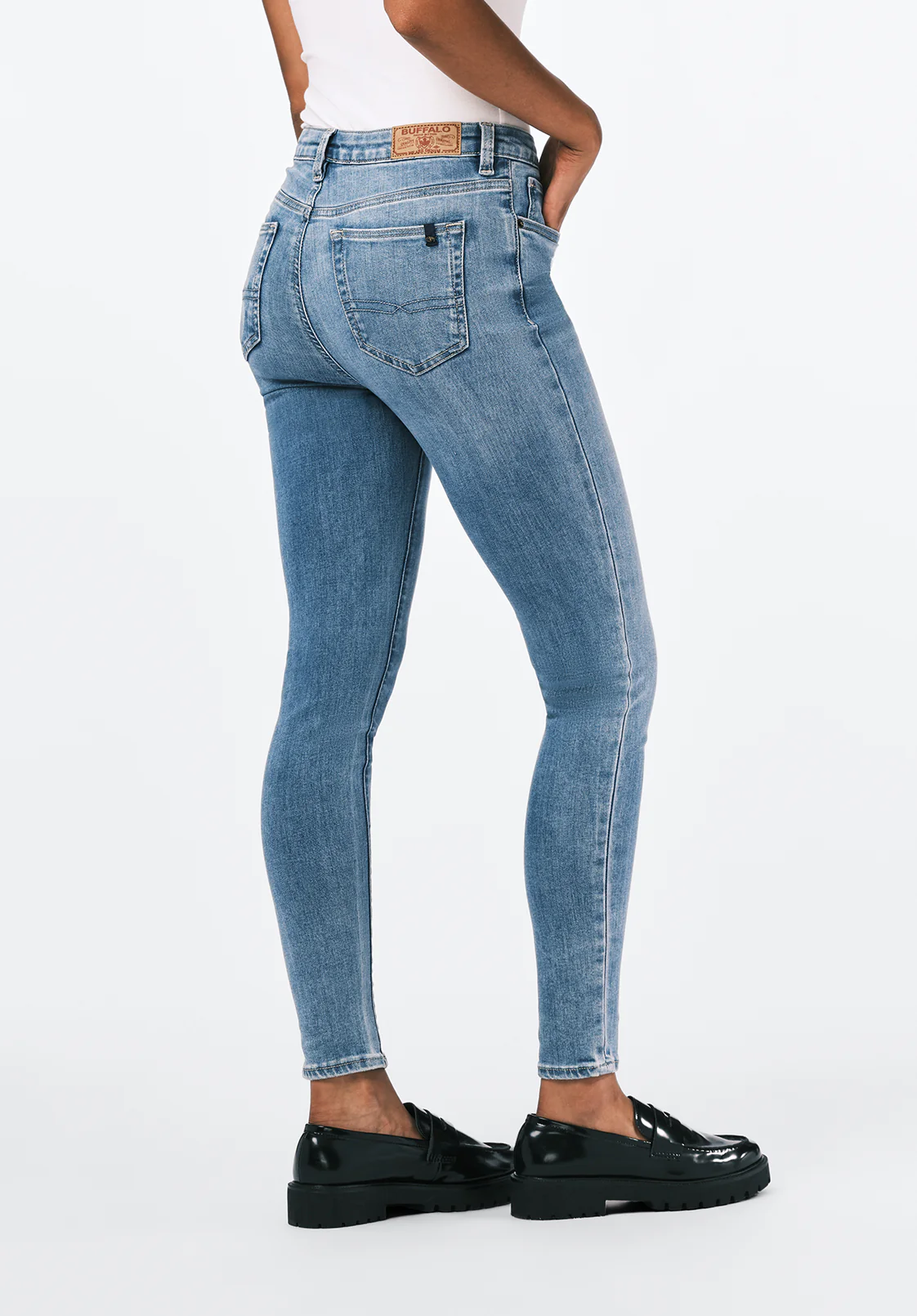 High Rise Skinny Skylar Women's Jeans, Light Vintage Blue - BL15659 - Image 4