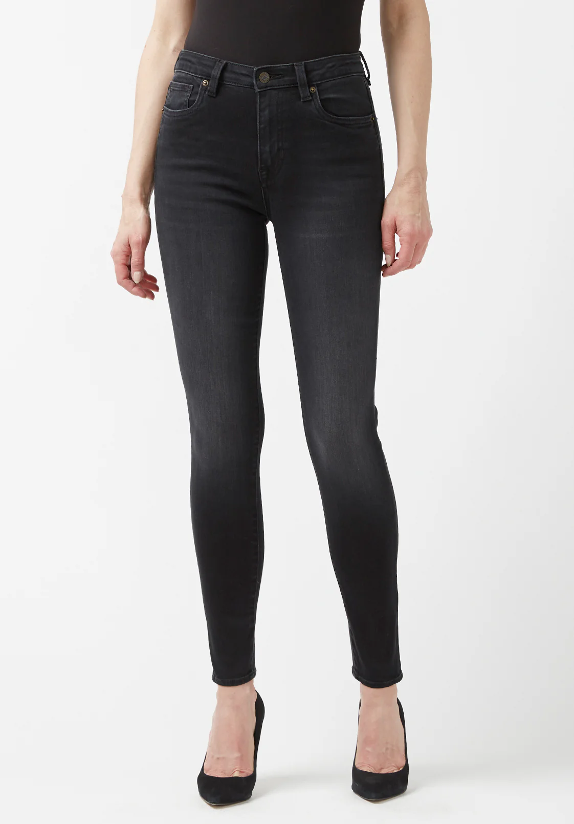 High Rise Skinny Skylar Women's Jeans in Carbon Black - BL15664 - Image 2