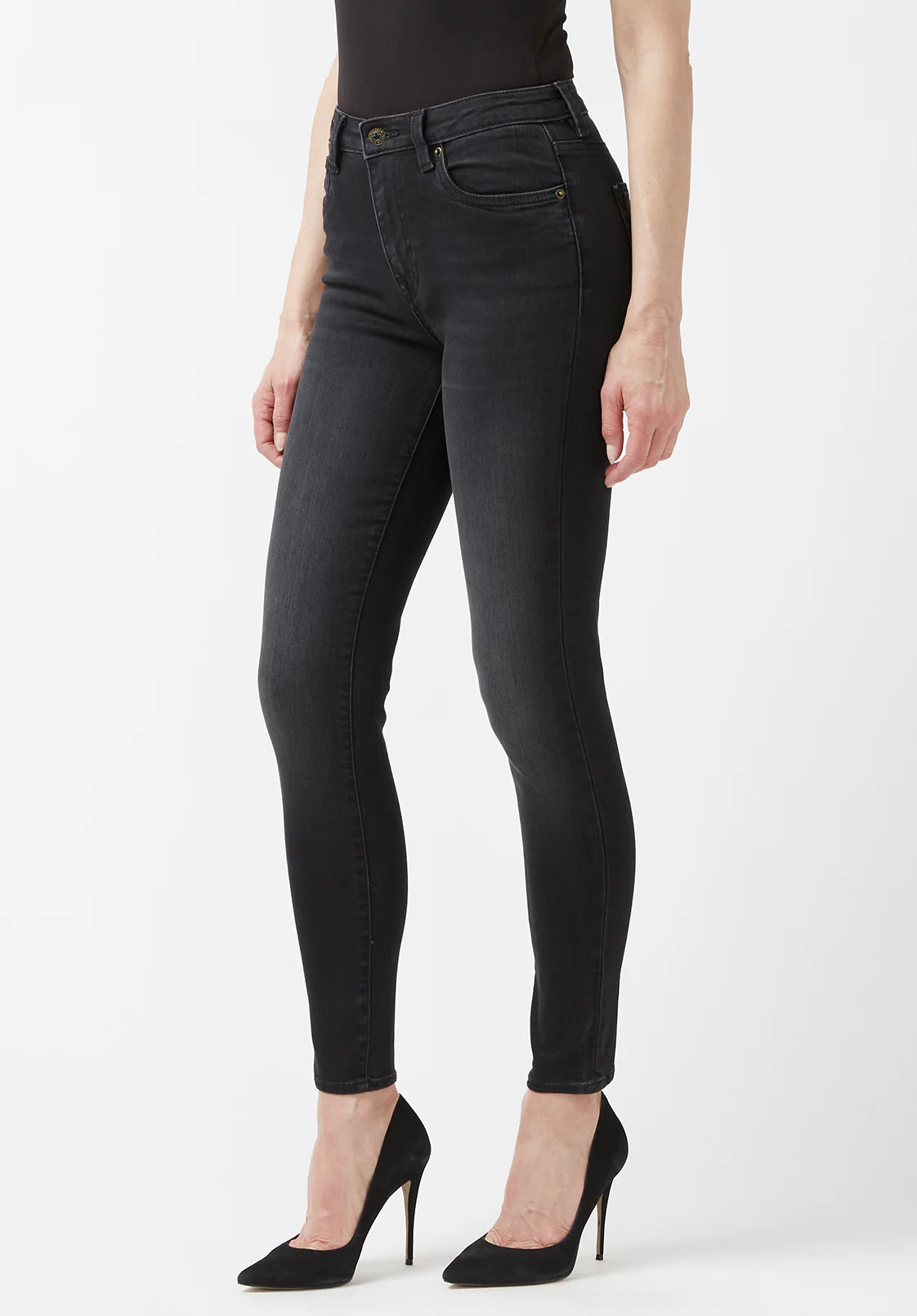 High Rise Skinny Skylar Women's Jeans in Carbon Black - BL15664 - Image 4
