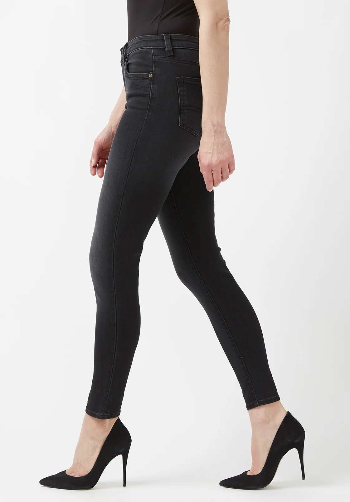 High Rise Skinny Skylar Women's Jeans in Carbon Black - BL15664 - Image 6