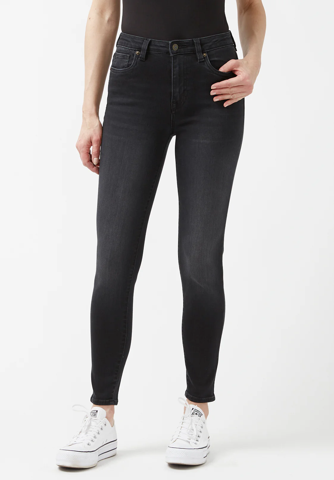 High Rise Skinny Skylar Women's Jeans in Carbon Black - BL15664 - Image 7