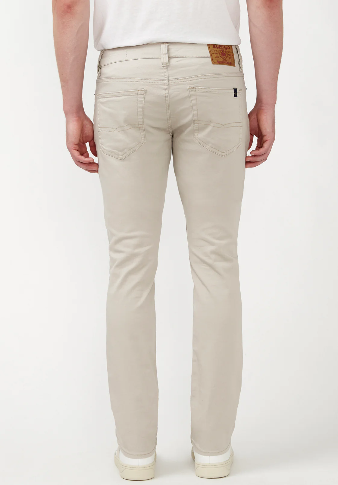 Slim Ash Men's Twill Pants in Beige - BM22017 - Image 3