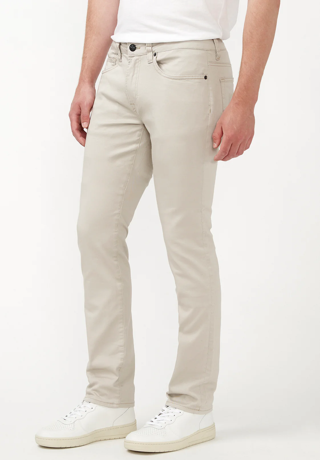 Slim Ash Men's Twill Pants in Beige - BM22017 - Image 4