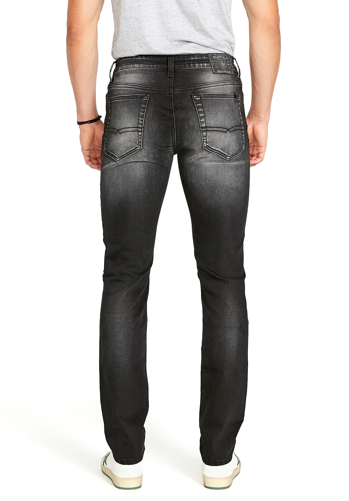 Slim Ash Men's Jeans in Dark and Sanded Black - BM22597 - Image 3
