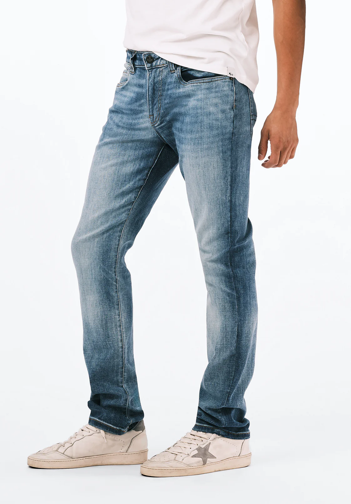 Slim Ash Men's Jeans in Authentic and Sanded Blue - BM22604 - Image 3