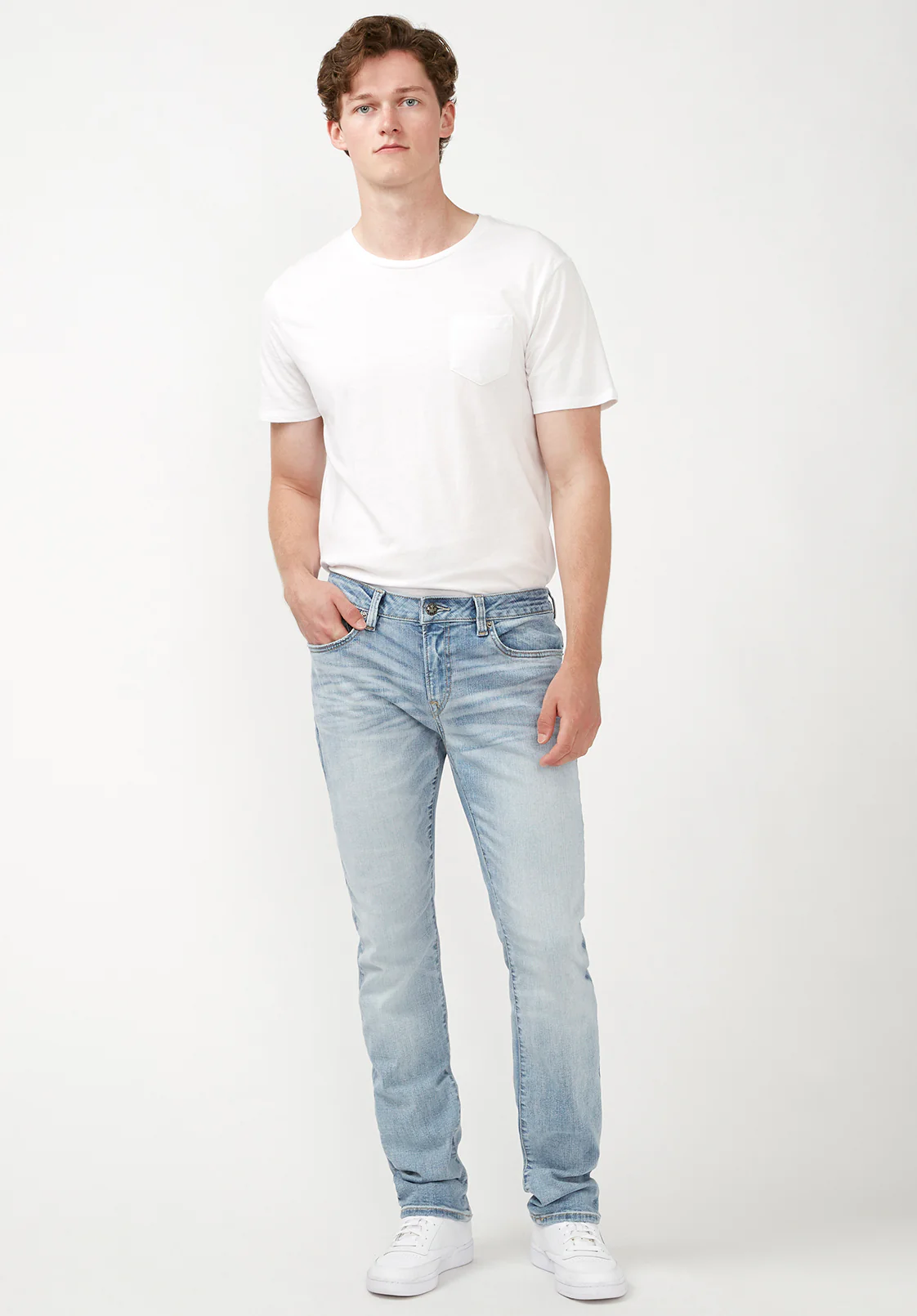 Slim Ash Men's Jeans in Crinkled Light Blue - BM22784 - Image 5