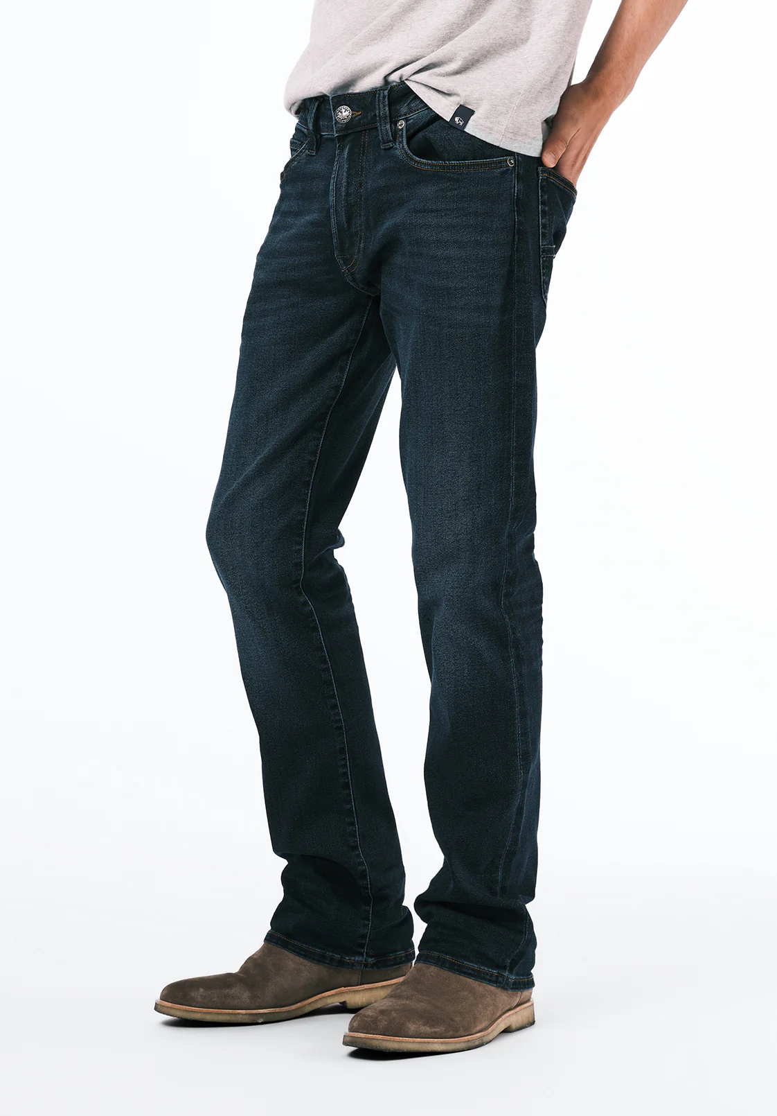 Slim Boot King Men's Jeans in Crinkled and Sanded Dark Blue - BM22720  - Image 3