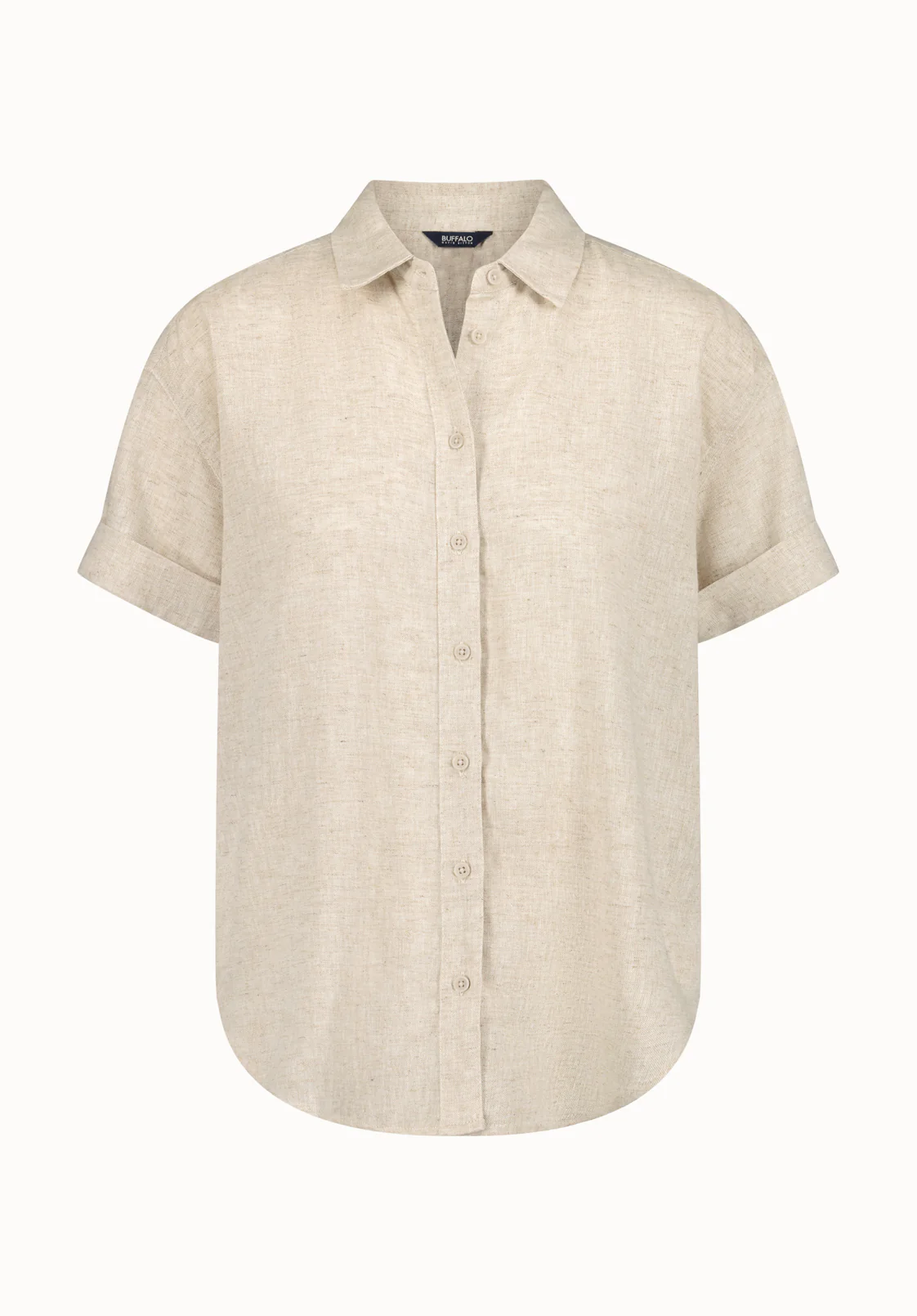 Solana Women's Linen Short-Sleeve Button-Up Shirt, Beige - WT0172P - Image 5
