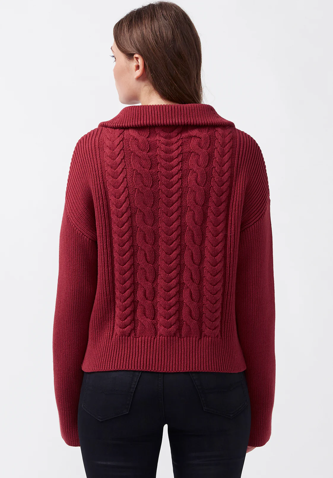 Sorella Women's Long Sleeve Sweater in Dark Red - SW0032F - Image 4