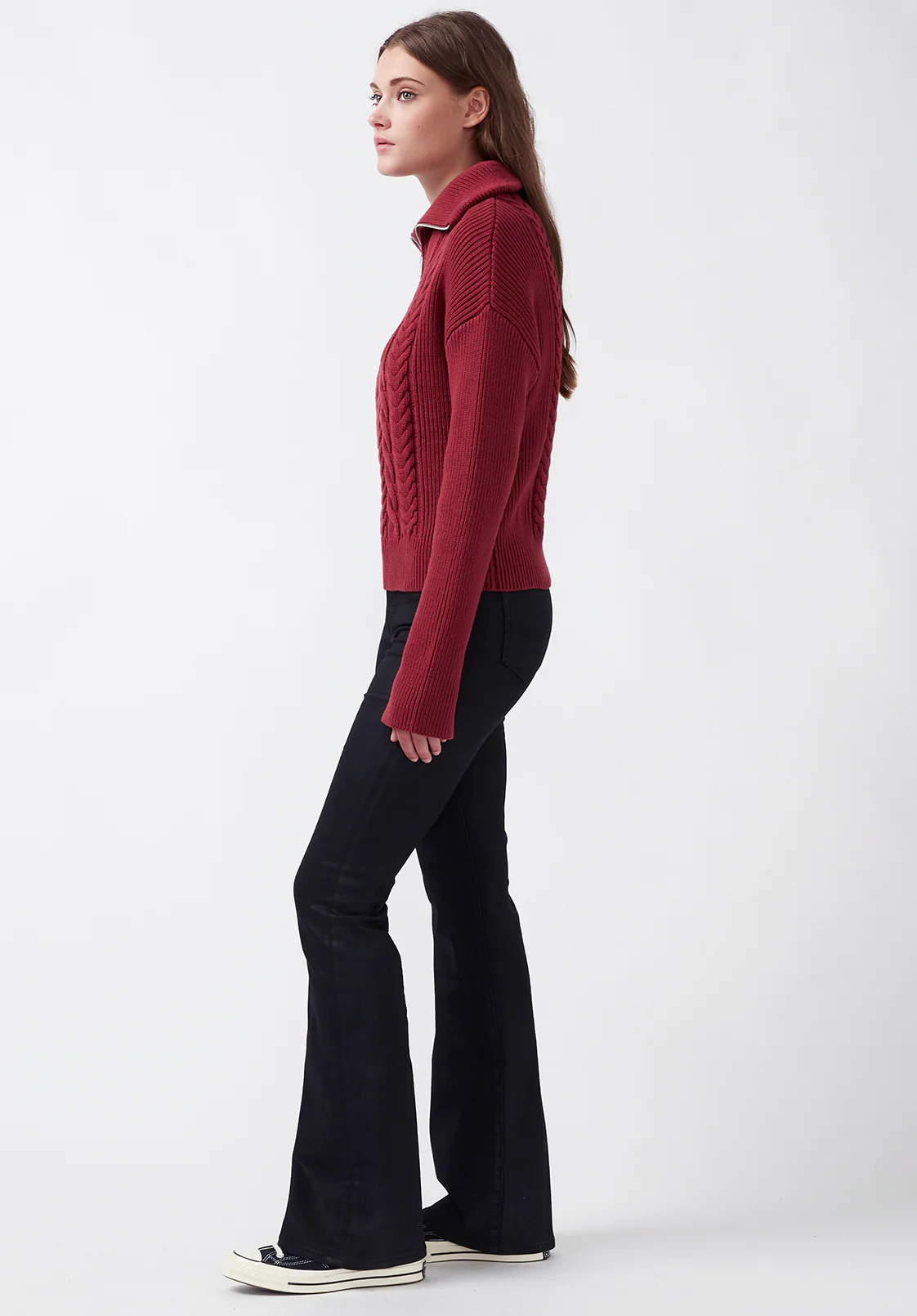 Sorella Women's Long Sleeve Sweater in Dark Red - SW0032F - Image 5