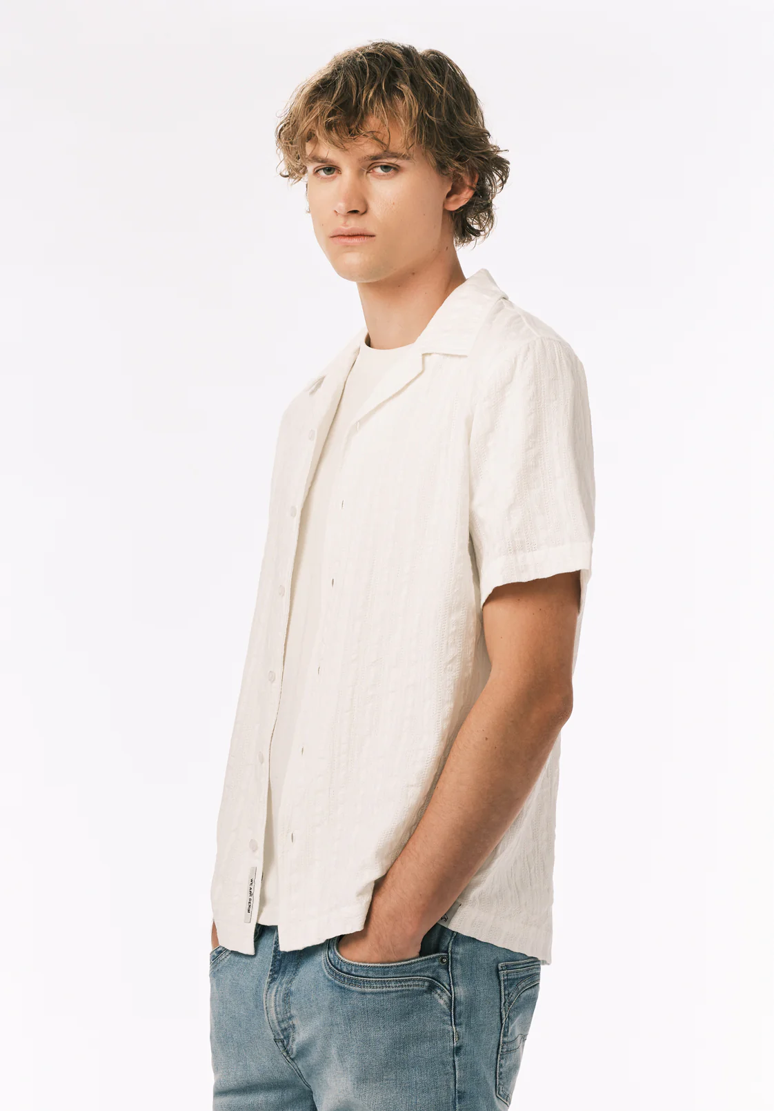 Soriel Men’s Short Sleeve Shirt, Milk - BM24799 - Image 3