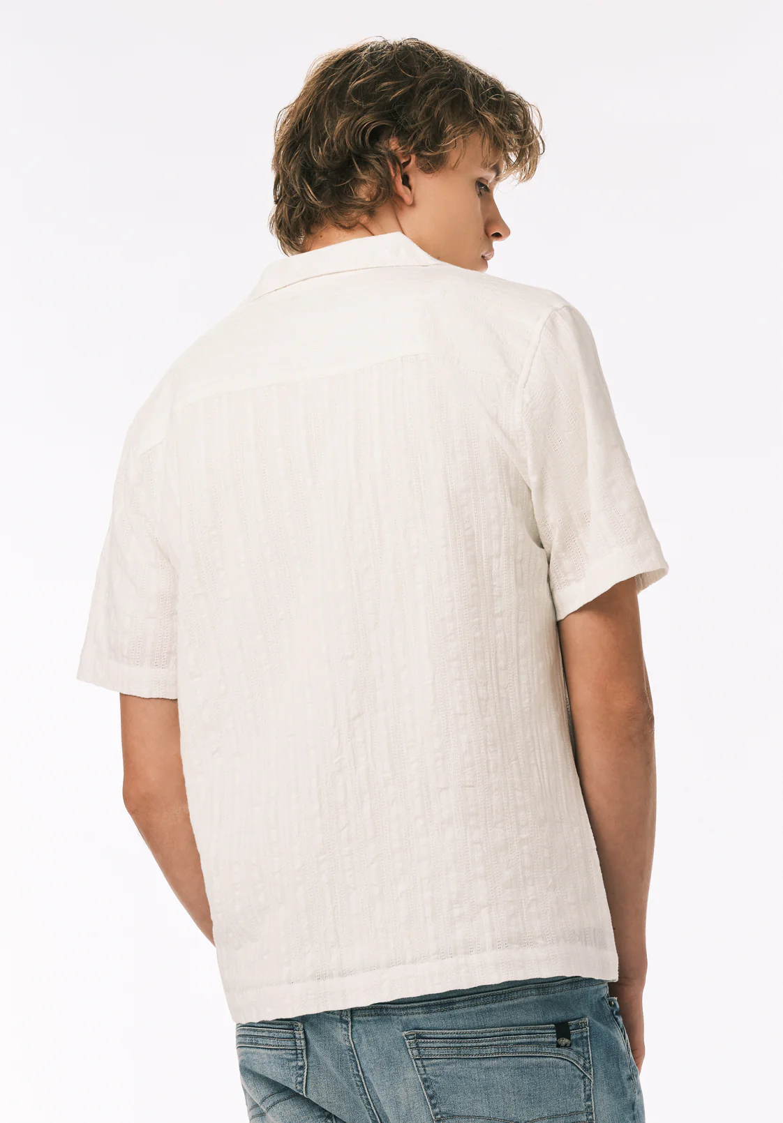 Soriel Men’s Short Sleeve Shirt, Milk - BM24799 - Image 4