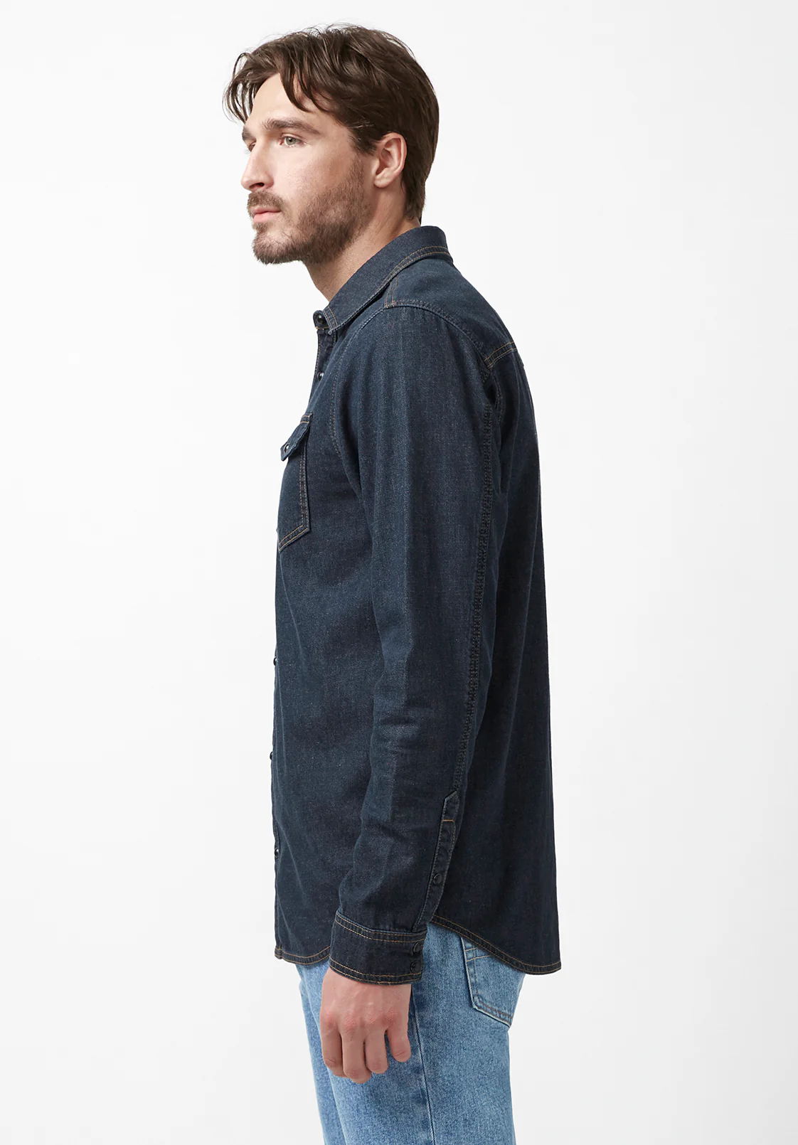 Stanley Men’s Long-Sleeve Denim Shirt, Indigo - BM22635 - Image 3