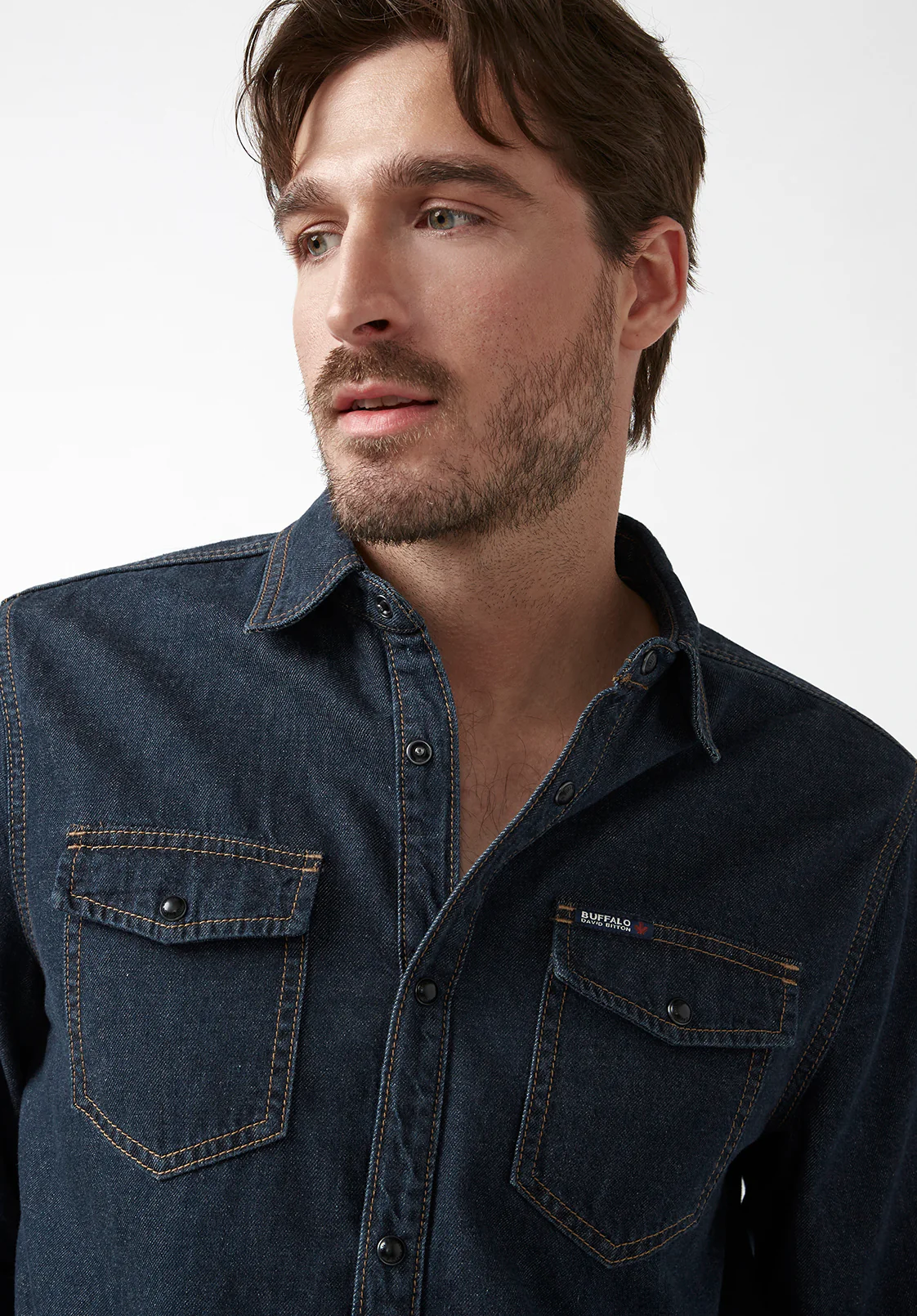 Stanley Men’s Long-Sleeve Denim Shirt, Indigo - BM22635 - Image 4