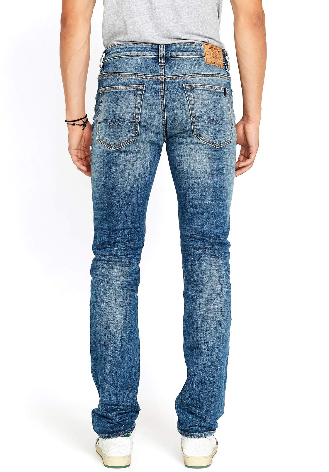 Straight Six Men's Jeans in Sanded Blue - BM22607 - Image 3
