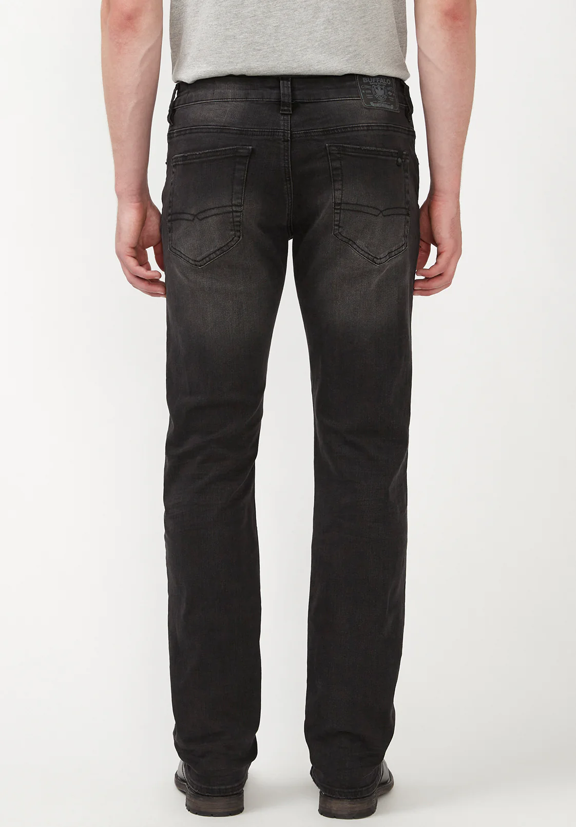 Straight Six Men's Jeans in Crinkled and Sanded Black - BM22614 - Image 3