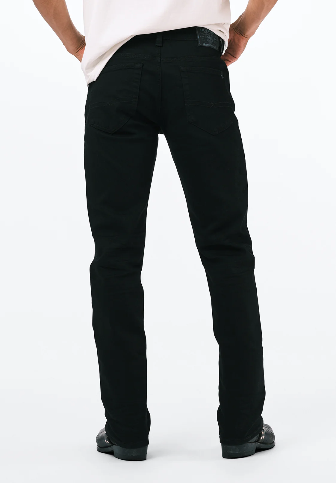 Straight Six Men's Jeans in Crinkled Black - BM22632 - Image 4