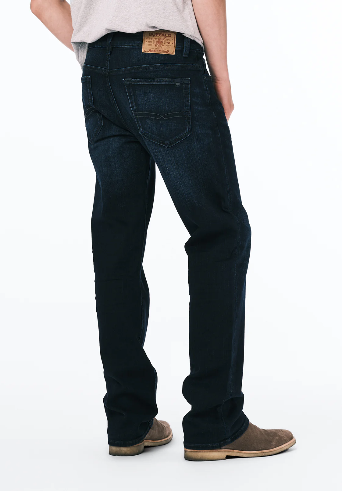 Slim Boot King Men's Jeans in Whiskered and Sanded Dark Blue - BM22675 - Image 4
