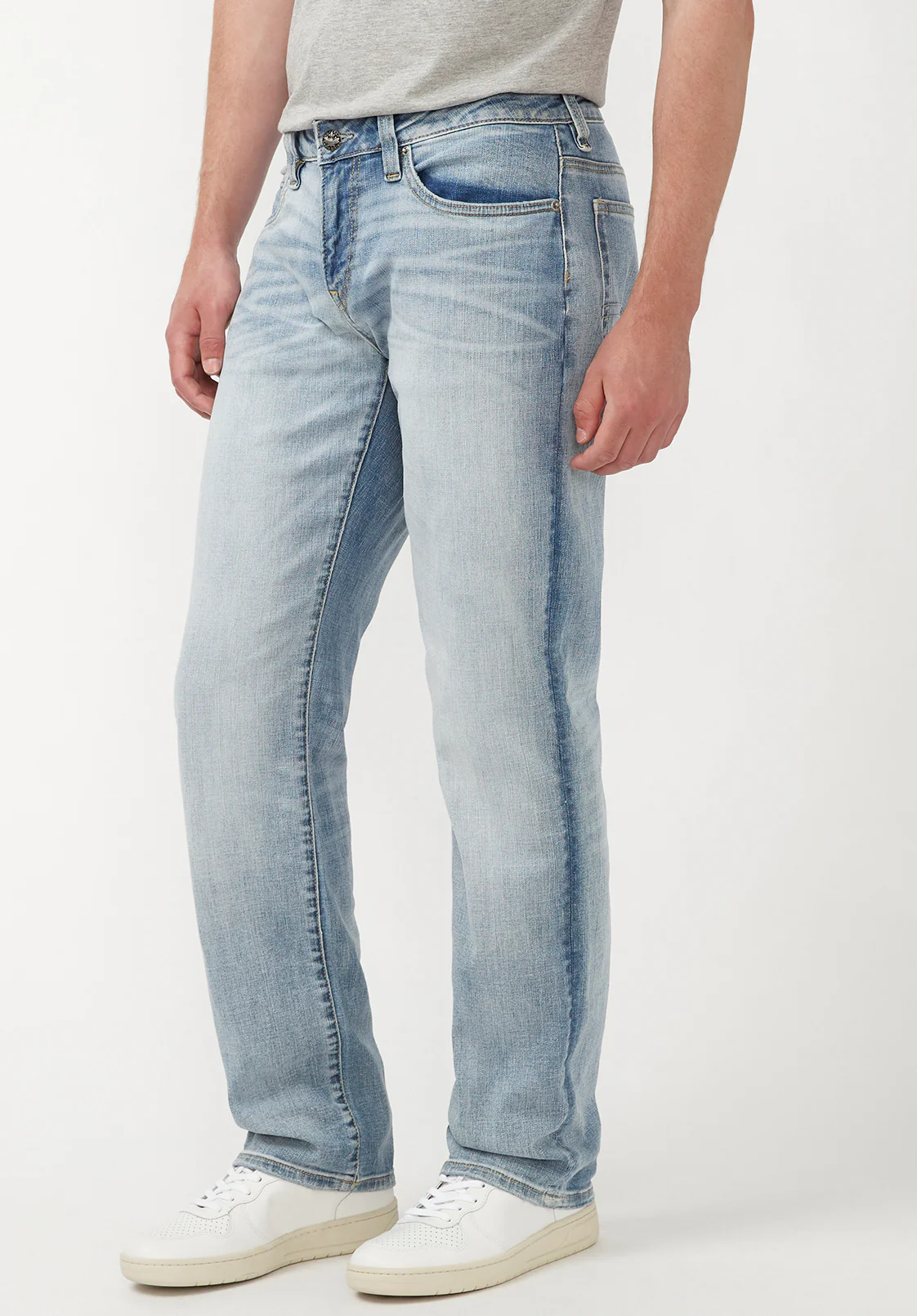 Straight Six Men's Jeans in Crinkled Light Blue - BM22762 - Image 4