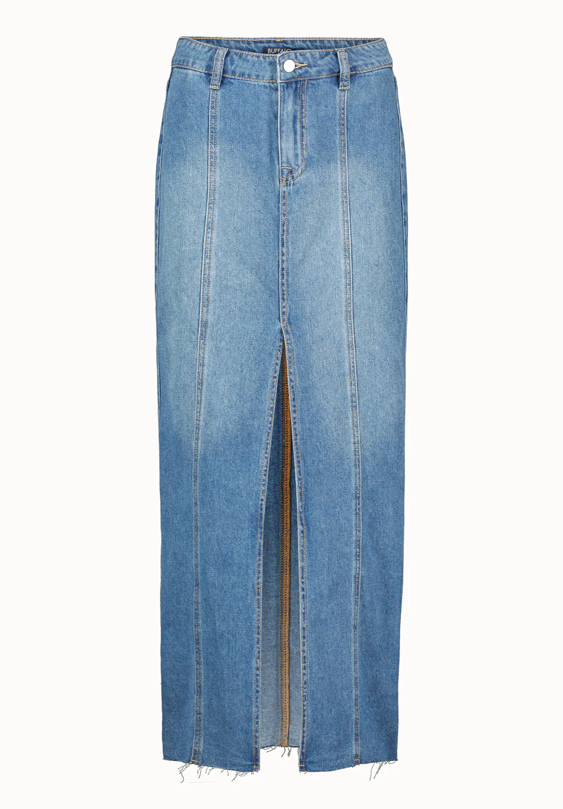 Mid Waist Maxi Skirt Sylvie, Whiskered and Worn Indigo - BL16031 - Image 5