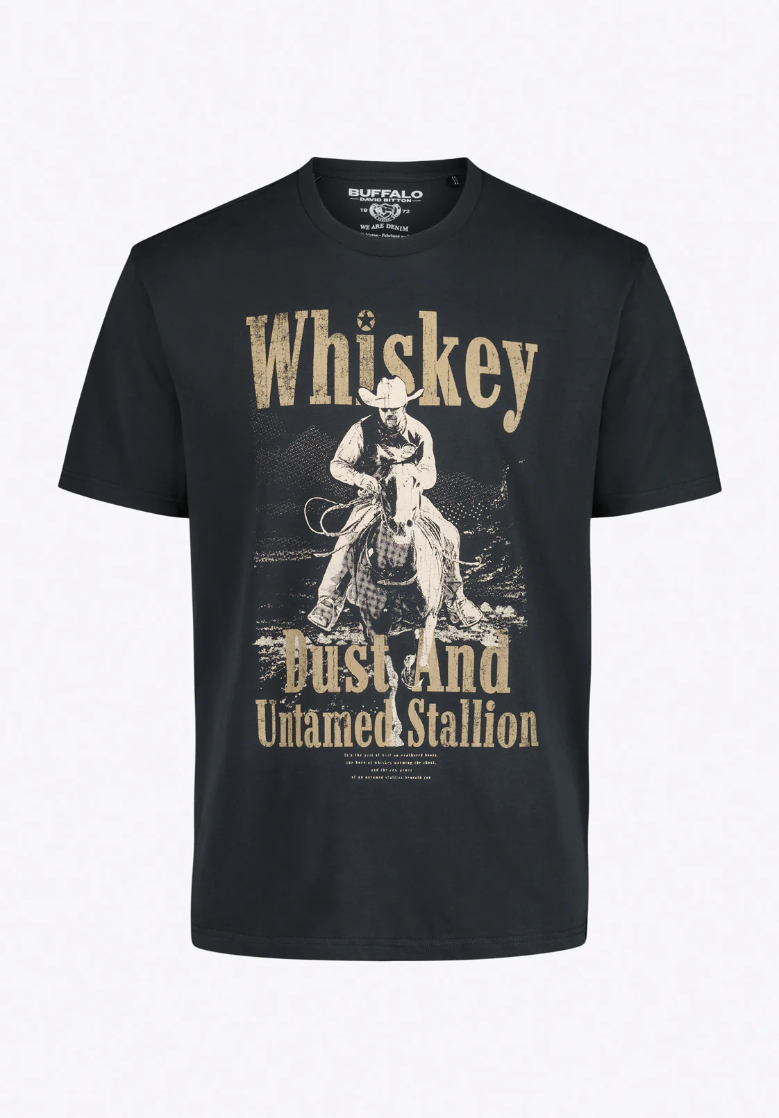 Tafo Men’s Graphic T-Shirt with Whiskey Cowboy Print, Black - BM24819 - Image 5