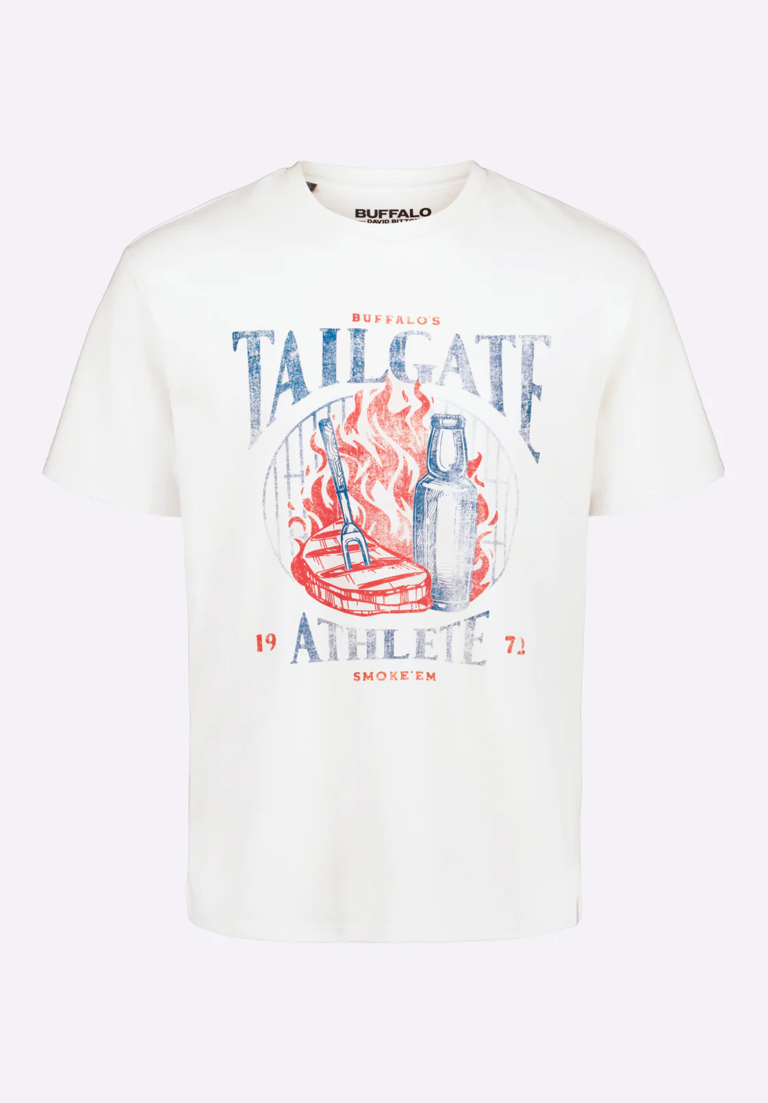Tailgate Men's Graphic T-Shirt with BBQ Print, Milk - BM24640 - Image 6