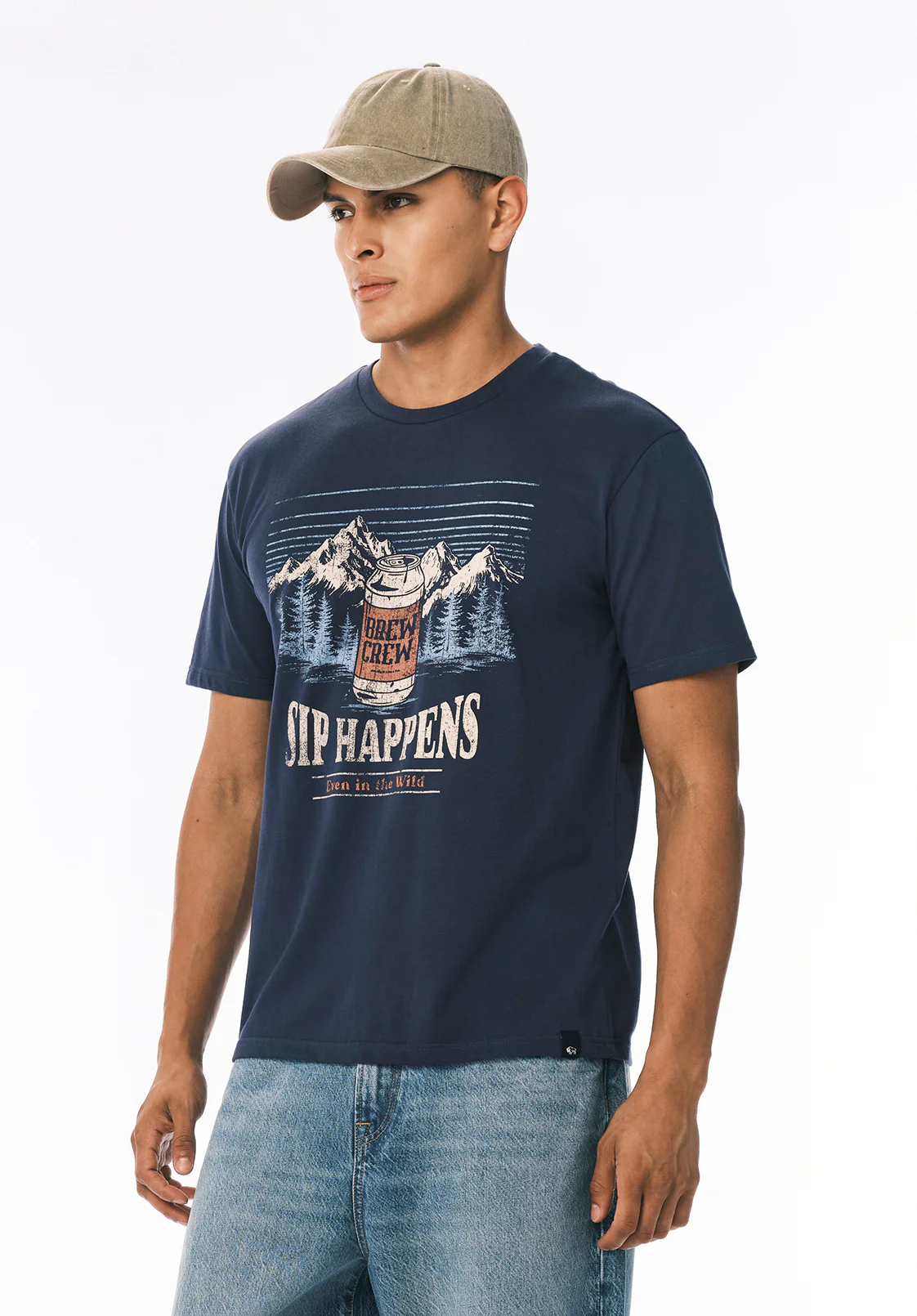 Tappens Men’s Graphic T-Shirt with Sip Happens Print, Whale - BM24821 - Image 3