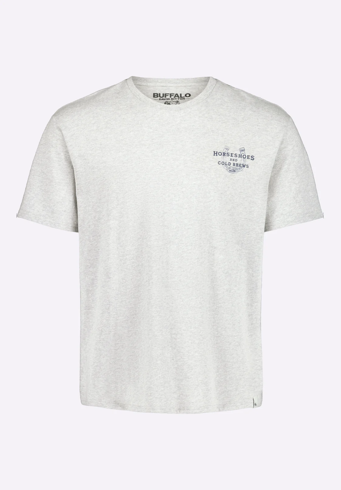 Tastrup Men's Graphic T-Shirt with Horseshoes Print, Heather Grey - BM24637 - Image 4
