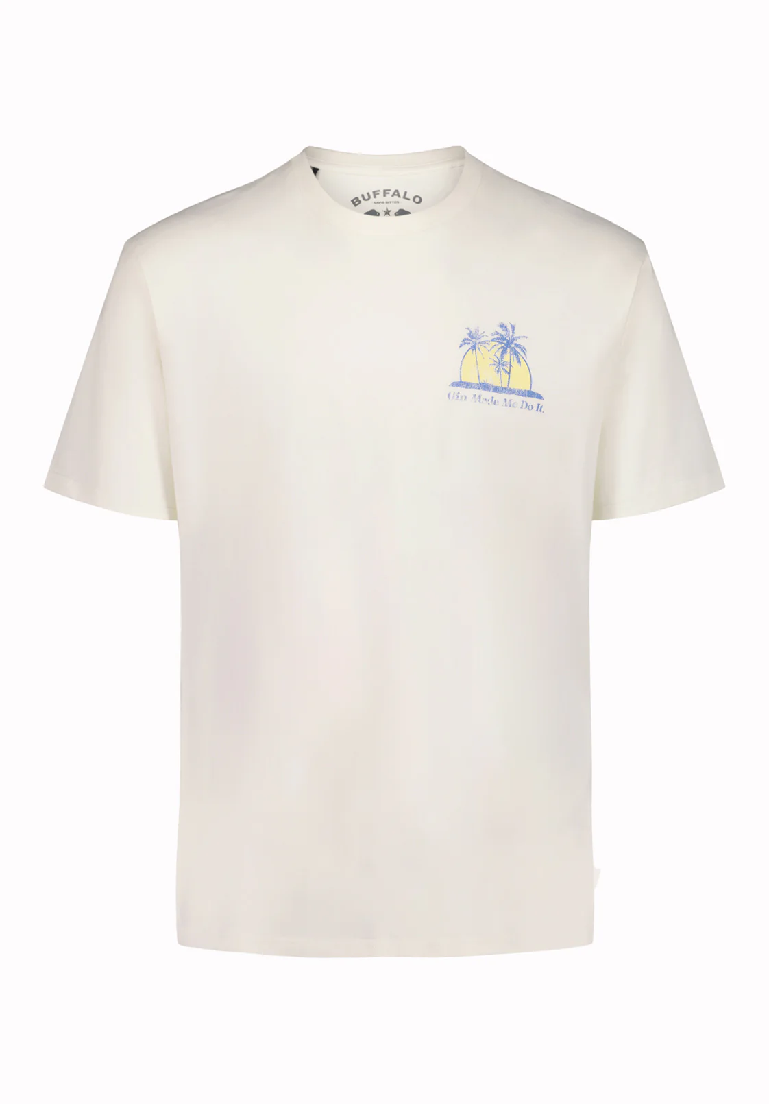 Tazro Men’s Tropical Palm And Gin Graphic T-Shirt, Milk - BM24834 - Image 5
