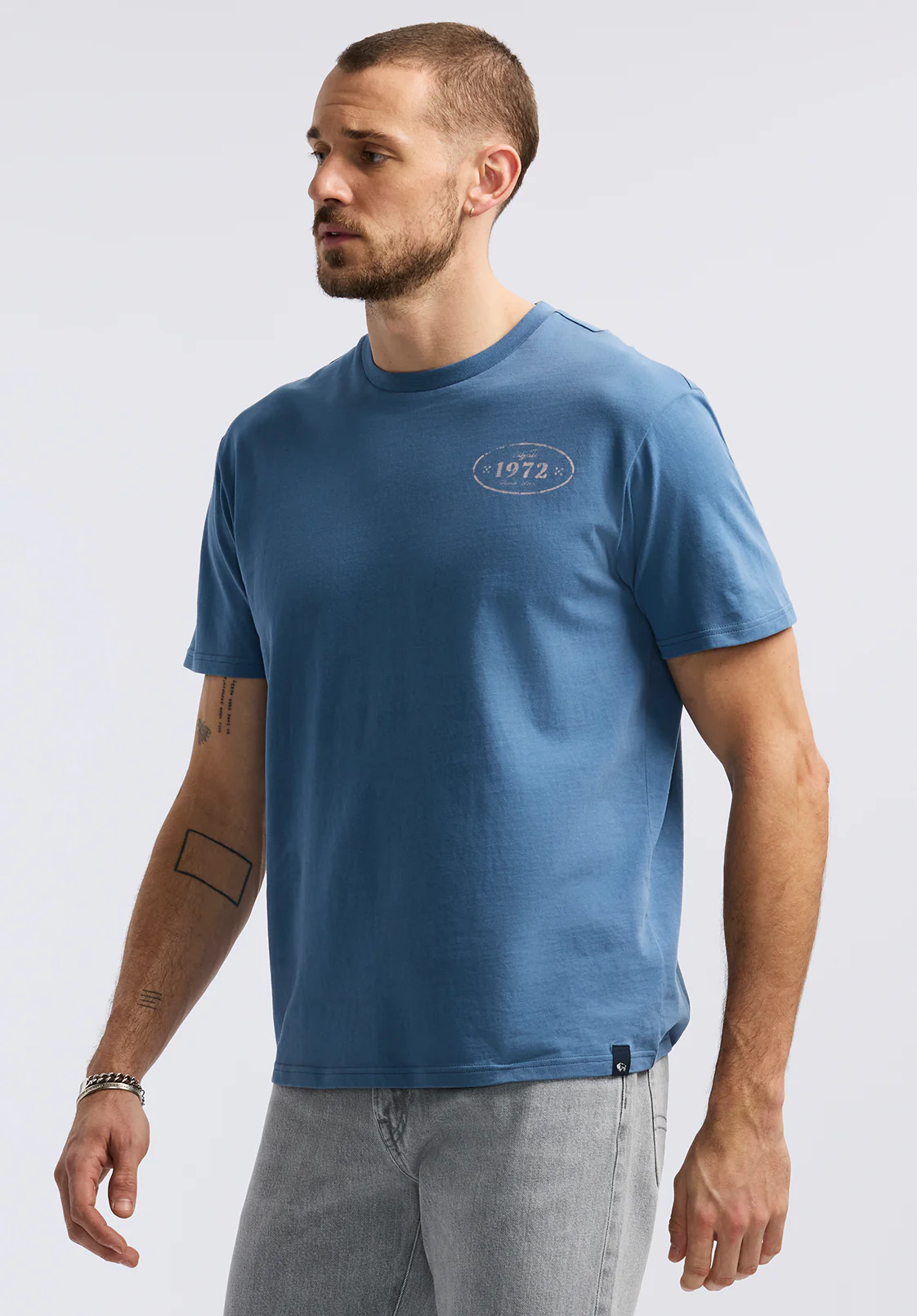 Tesert Men's Graphic T-Shirt with Desert Daze Print, Moonlight Blue - BM24655 - Image 4