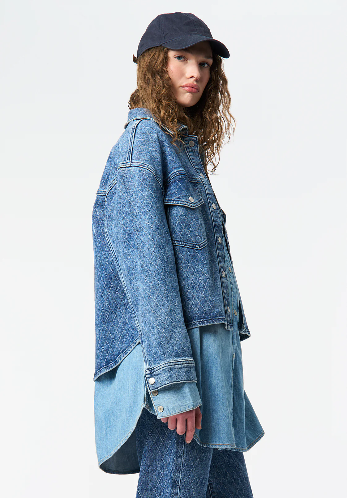 Tessa Women's Boxy Denim Jacket, Sanded and Contrasted - BL16150 - Image 6