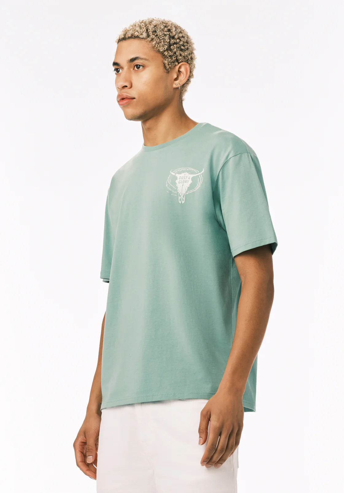 Teyze Men’s Dust & Glory Skull Graphic T-Shirt, Creme De Menthe - BM24840 - Image 4
