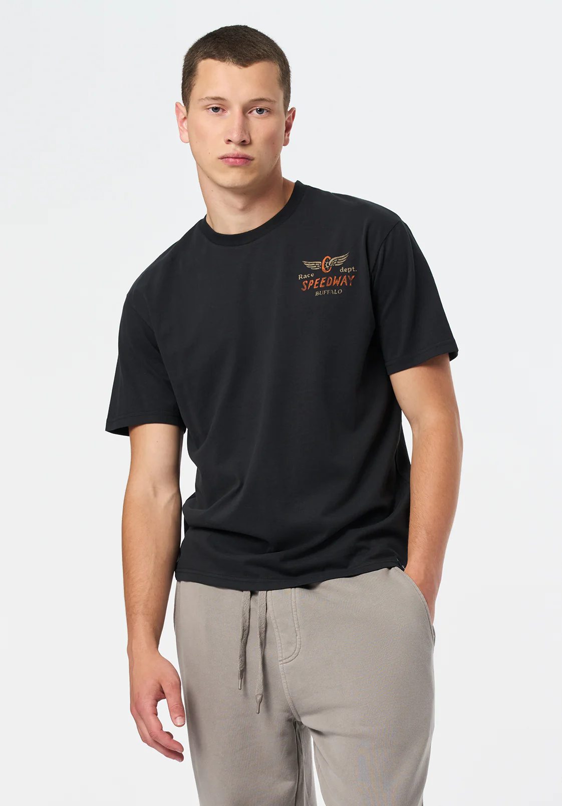 Thane Men's Graphic T-Shirt with Speedway Print, Black - BM24709 - Image 3
