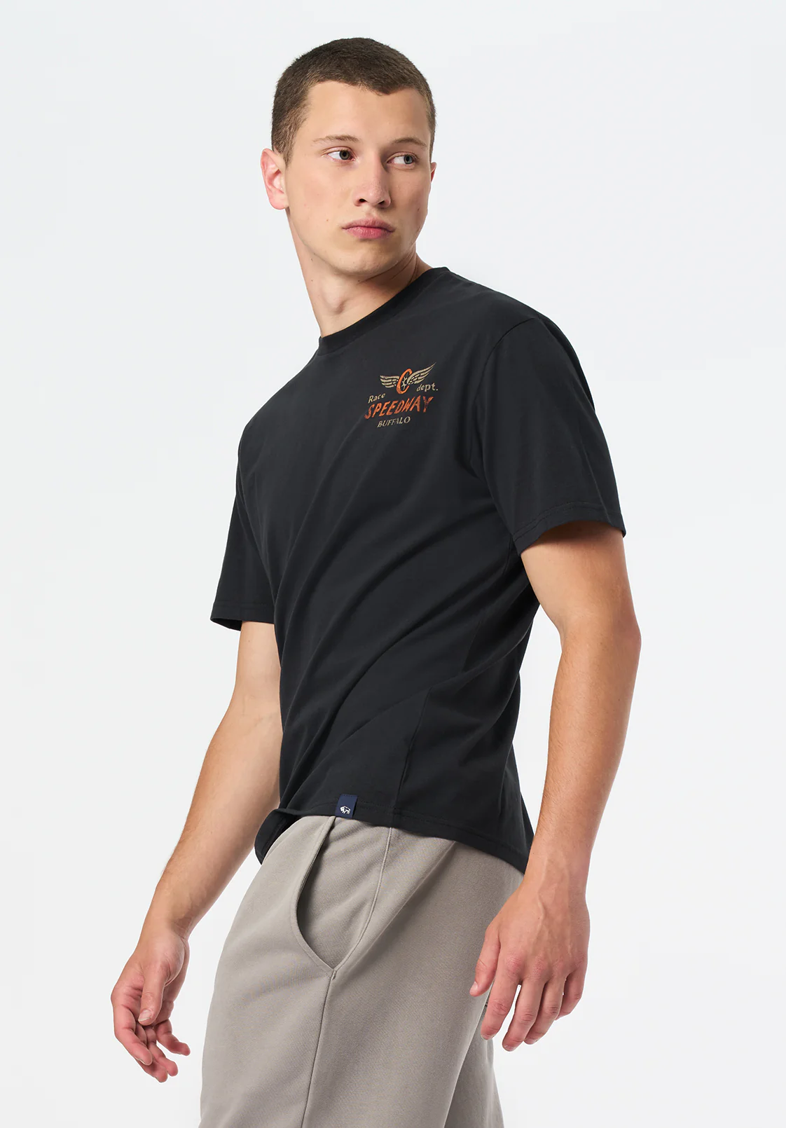 Thane Men's Graphic T-Shirt with Speedway Print, Black - BM24709 - Image 4