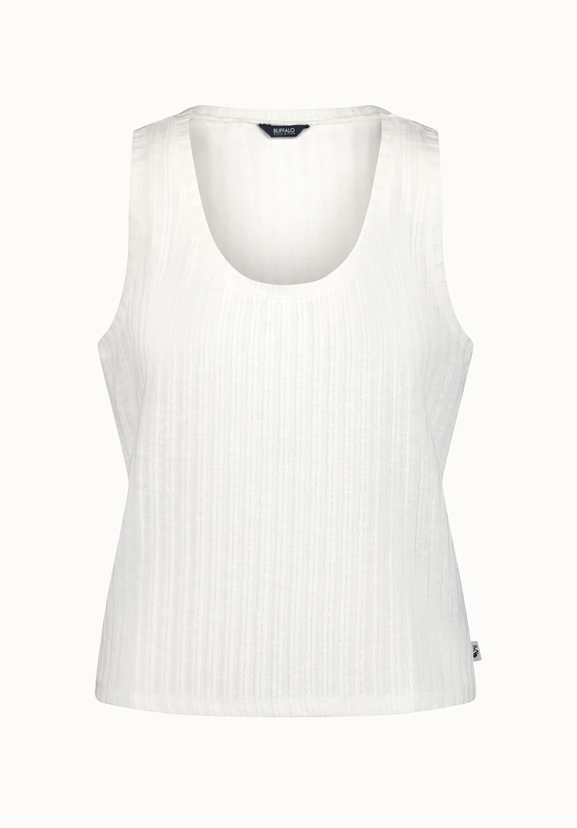 Thurryn Women's Textured Rib Knit Tank Top, Blanc - KT0192P - Image 5